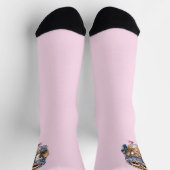 ピンクのかわいいフクロウの靴下 ソックス (上部)