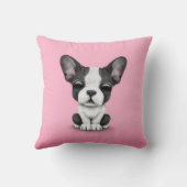 ピンクのかわいいフレンチ・ブルドッグの小犬 クッション (裏面)