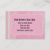 ピンクのかわいいボタンクロスステッチの名刺 名刺 (正面)