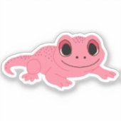 ピンクのかわいいヤモリデカール シール (正面)