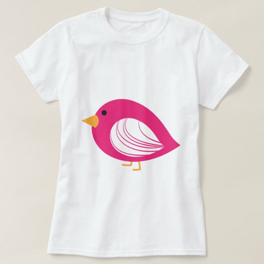 ピンクのかわいい変わった鳥Tシャツ Tシャツ (デザイン正面)