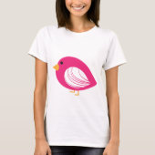 ピンクのかわいい変わった鳥Tシャツ Tシャツ (正面)