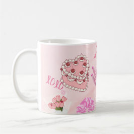 ピンクのかわいい女の子トートバッグ。 コーヒーマグカップ