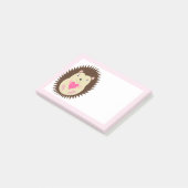 ピンクのかわいい女の子ハリネズミ ポストイット (アングル)
