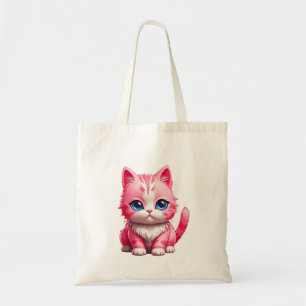 ピンクのかわいい子ネコ トートバッグ