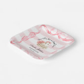 ピンクのかわいい幽霊小さなブーブベビーシャワー招待状 ペーパープレート (傾斜あり)