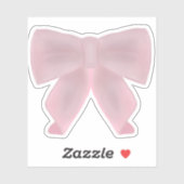 ピンクのかわいい弓 シール (シート)