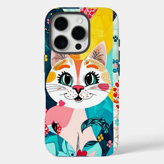 ピンクのかわいい猫のエステティックフォンケース Case-Mate iPhoneケース (裏面)