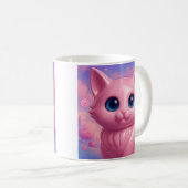ピンクのかわいい猫 コーヒーマグカップ (正面右)