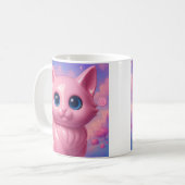 ピンクのかわいい猫 コーヒーマグカップ (正面左)