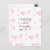 ピンクのかわいい花の赤ちゃんシャワーの水の色モダンの日付 ポストカード (正面/裏面)