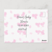 ピンクのかわいい花の赤ちゃんシャワーの水の色モダンの日付 ポストカード (裏面)