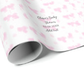 ピンクのかわいい花の赤ちゃんシャワーの水の色モダンの日付 ラッピングペーパー (ロールコーナー)