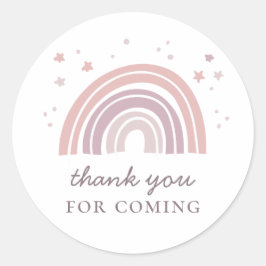 ピンクのかわいい虹。子供の誕生日パーティー感謝していユー ラウンドシール
