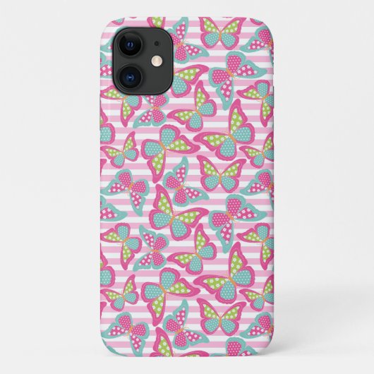 ピンクのかわいい蝶 Case-Mate iPhoneケース (裏面)
