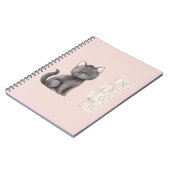 ピンクのかわいい黒猫ニャー ノートブック (左側)