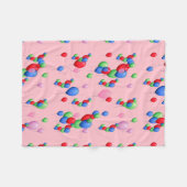 ピンクのかわいらしい気球 フリースブランケット (正面(横))