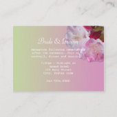 ピンクのかわいらしシャクナゲの花の結婚披露宴 エンクロージャーカード (裏面)