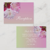 ピンクのかわいらしシャクナゲの花の結婚披露宴 エンクロージャーカード (正面/裏面)