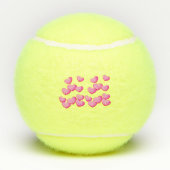 ピンクのかわいらしハートの鮮やかクラスタ テニスボール (裏面)