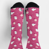 ピンクのかわいらし子猫パターン ソックス (上部)