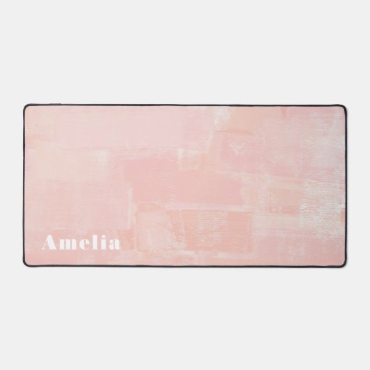 ピンクのかわいらし抽象芸術テクスチャ デスクマット (正面)