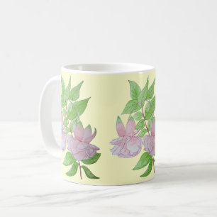 ピンクのかわいらし明るい赤紫色の花 コーヒーマグカップ