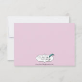 ピンクのかわいらし水玉模様で黒のシャンデリアレ 招待状 (裏面)