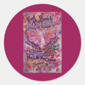 ピンクのがん天使の詩カスタムデカールシール ラウンドシール (正面)