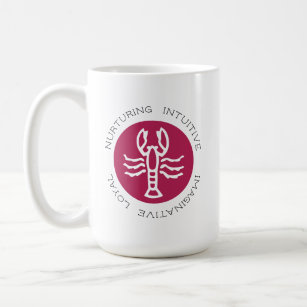 ピンクのがん〔占星術の〕十二宮図星徴（性）形質 コーヒーマグカップ
