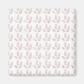 ピンクのが付いた白い背景 マグネット (正面)