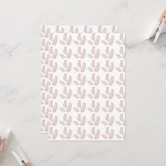 ピンクのが付いた白い背景 招待状 (正面/裏面インサイチュ)