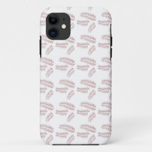 ピンクのが付いた白い背景 iPhone 11 ケース