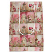 ピンクのきのこの家 ミディアムペーパーバッグ (裏面)