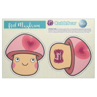 ピンクのきのこ-容易なDIYのプロジェクト--を切って下さい及び縫って下さい ファブリック