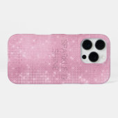 ピンクのきらびやかな高級感あふれる輝き iPhoneケース (裏面横)