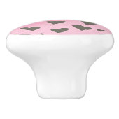 ピンクのきらめくのハートの月のドア・ノブ セラミックノブ (側面)