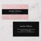 ピンクのきらめくグリッターの名刺 名刺 (正面/裏面)