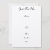 ピンクのきらめくスチレットと蝶の招待状 招待状 (裏面)