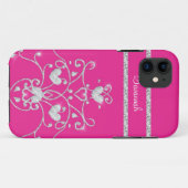 ピンクのきらめくダイヤモンドのティアラのハートのiPhone 5の場合 Case-Mate iPhoneケース (裏面(横))