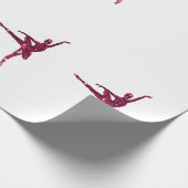 ピンクのきらめくバレリーナ ラッピングペーパー (角)