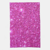ピンクのきらめく輝きのグリッターの台所タオル キッチンタオル (縦)