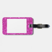 ピンクのきらめく輝きのグリッターの魅力的な荷物IDのラベル ラゲッジタグ (裏面横)