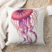 ピンクのくらげの航海のなか沿岸装飾用クッション クッション (ブランケット)