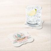 ピンクのくるみ割りクリスマスベビーシャワー ペーパーコースター (インサイチュ)