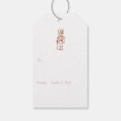 ピンクのくるみ割りクリスマス ギフトタグ (裏面)