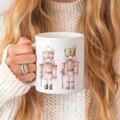 ピンクのくるみ割りクリスマス コーヒーマグカップ