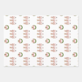 ピンクのくるみ割りクリスマス ラッピングペーパーシート