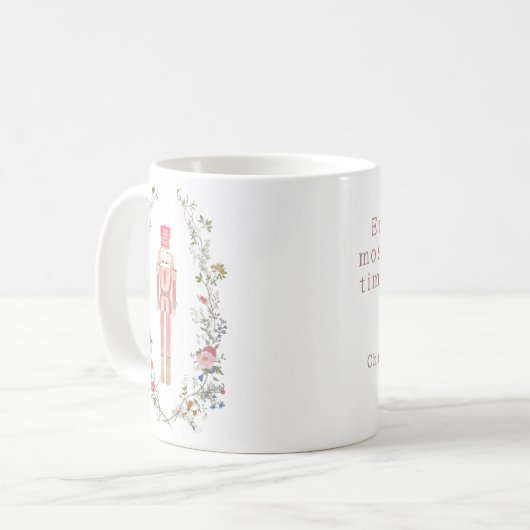ピンクのくるみ割りバレエのクリスマス コーヒーマグカップ