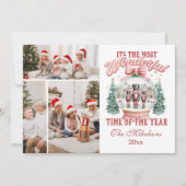 ピンクのくるみ割り人形のクリスマス3枚の写真の不思議な世界 シーズンカード (正面)
